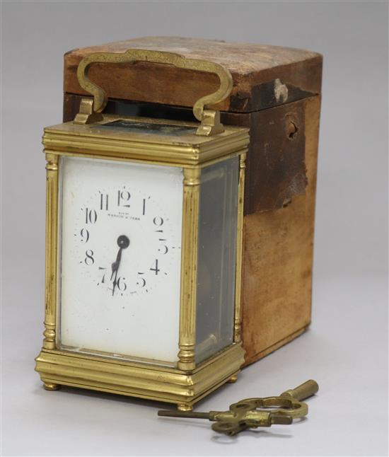 A brass carriage timepiece